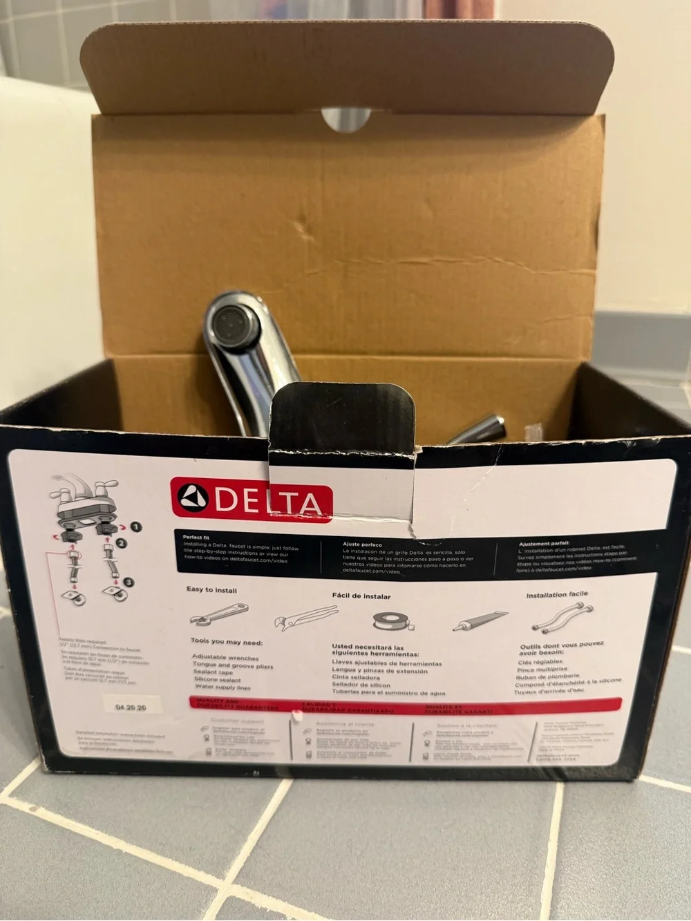 Delta Foundations 4 in. Centerset 2-Handle Bathroom Faucet in Chrome